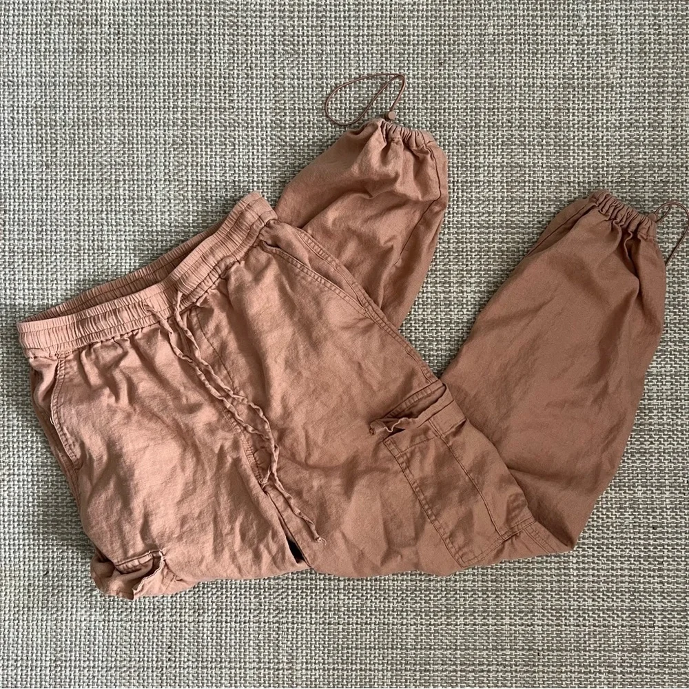 Love Tree Mauve/Tan Cargo Harem Drawstring Pants
